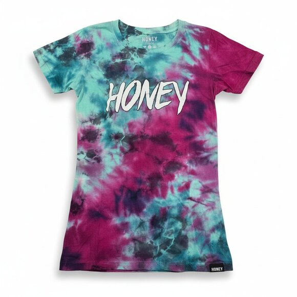 HONEY Tops - Tie Dye Honey Graphic Tee Small Y2K Festival Streetwear